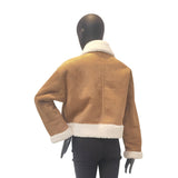 Women's Long-Sleeve Patchwork Loop Stand Collar Zipper Coat