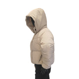 Women's Loose-Fit Slimming Thick Warm Hooded Solid-Color Short Down Cotton Coat