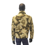 Men's Wool Blend Camouflage Tweed Short Overcoat