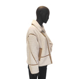 Women's Motorcycle Style Patchwork Fleece Double-Faced Wool Coat