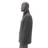 Men's Mid-Length Multi-Pocket Casual Workwear Stand Collar Cotton Parka Jacket