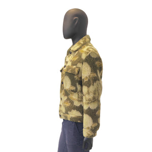 Men's Wool Blend Camouflage Tweed Short Overcoat
