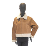 Women's Long-Sleeve Patchwork Loop Stand Collar Zipper Coat