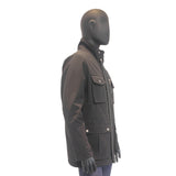 Men's Mid-Length Multi-Pocket Casual Workwear Stand Collar Cotton Parka Jacket
