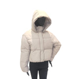 Women's Loose-Fit Slimming Thick Warm Hooded Solid-Color Short Down Cotton Coat