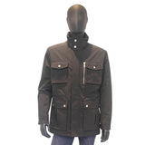 Men's Mid-Length Multi-Pocket Casual Workwear Stand Collar Cotton Parka Jacket