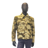 Men's Wool Blend Camouflage Tweed Short Overcoat