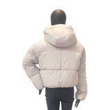 Women's Loose-Fit Slimming Thick Warm Hooded Solid-Color Short Down Cotton Coat