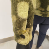 Men's Wool Blend Camouflage Tweed Short Overcoat