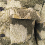 Men's Wool Blend Camouflage Tweed Short Overcoat