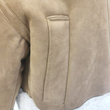 Women's Long-Sleeve Patchwork Loop Stand Collar Zipper Coat