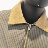 Men's Stand Collar Chequer Cotton Coat Jacket