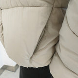 Women's Loose-Fit Slimming Thick Warm Hooded Solid-Color Short Down Cotton Coat