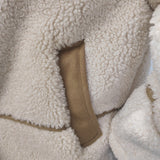 Women's Motorcycle Style Patchwork Fleece Double-Faced Wool Coat