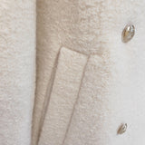 Women's Pearl Skin Double-Breasted Notch Lapel Long-Sleeved Medium-Length Overcoat